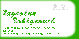 magdolna wohlgemuth business card